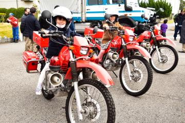 消防団バイク記念撮影