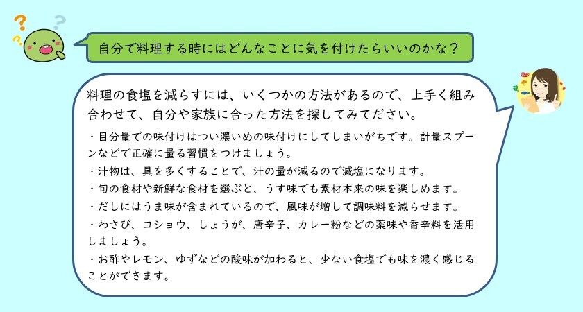 減塩ってどうする（質問3）